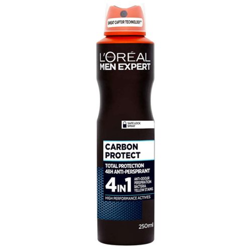اسپری ضد تعریق مردانه لورال سری Men Expert مدل Carbon Protect حجم 250 میلی لیتر