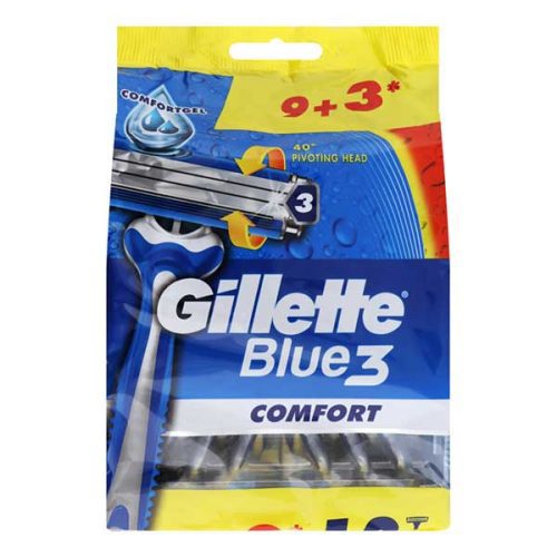 خودتراش مردانه 3 تیغ ژیلت مدل Blue 3 بسته 12 عددی