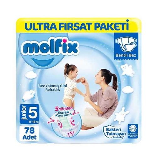 پوشک مولفیکس سایز 5 بسته 78عددی Molfix Pant Diaper