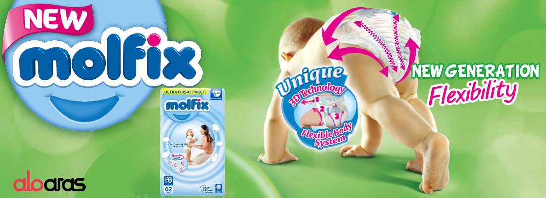 پوشک بچه مولفیکس مدل چسبی سایز 6