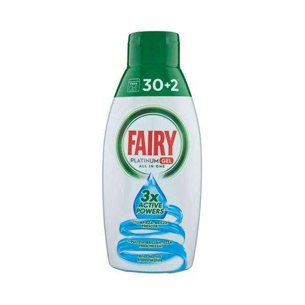 ژل ماشین ظرفشویی فیری مدل پلاتینیوم All In One با رایحه نسیم دریایی 650 میل