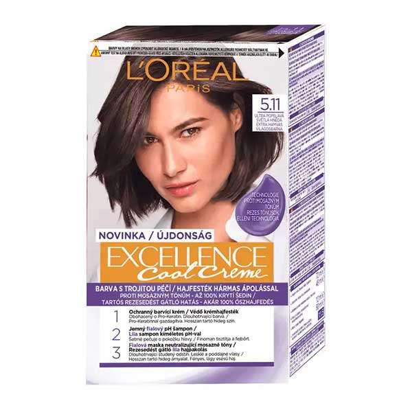 کیت-رنگ-مو-لورال-مدل-Excellence-شماره-5.11-رنگ-قهوای-روشن کیت رنگ مو لورال مدل Excellence شماره 5.11 رنگ قهوای روشن