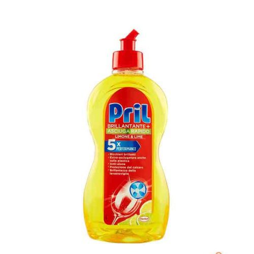 مایع جلادهنده 5 کاره ماشین ظرفشویی پریل مدل Brillantante + Asciuga Rapido با رایحه لیمو