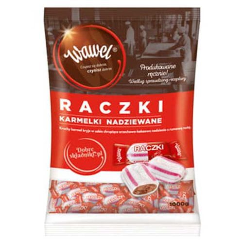 آبنبات کاراملی دست ساز راچکی مغزدار با طعم بادام زمینی شکلاتی واول WAWEL Raczki حجم 1 کیلوگرم