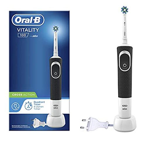 مسواک برقی اورال بی مدل VITALITY 100 Cross Action مشکی؛ تمیزی حرفه‌ای با طراحی شیک