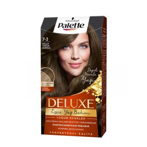 کیت رنگ مو زیتونی تیره پلت سری Deluxe مدل Yogun Renkler شماره 7.3
