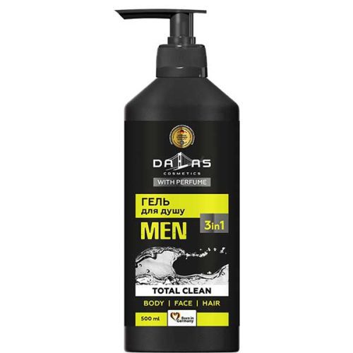 شامپو سر و بدن 3 در 1 مردانه دالاس Dalas مدل Total Clean وزن 500 گرم