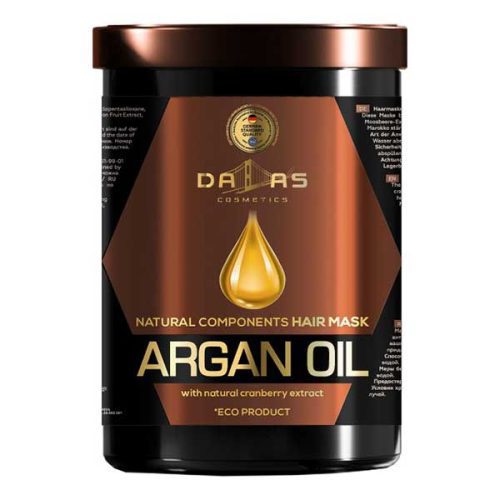 ماسک مو دالاس Dalas سری Natural Components حاوی روغن آرگان و عصاره کرنبری مناسب موهای خشک و زبر 1000 میل