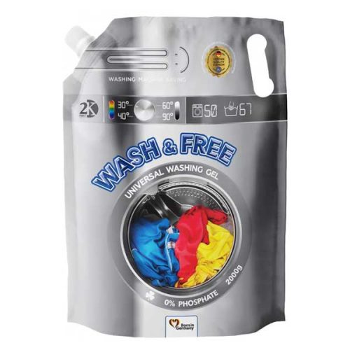 ژل لباسشویی Wash & Free مناسب شستشوی دستی و ماشینی 2 لیتر