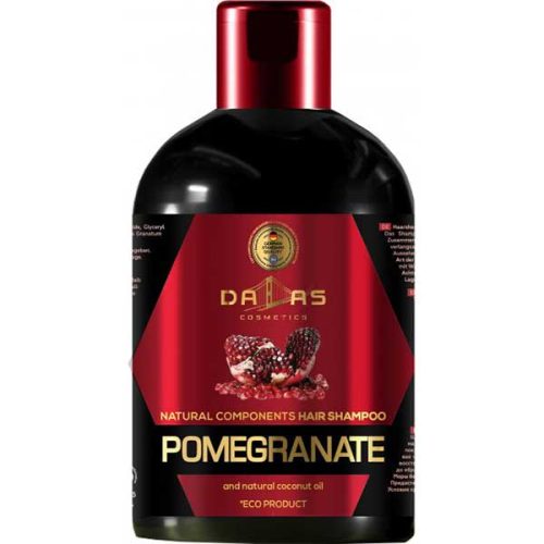 شامپو سر دالاس Dalas سری Natural Components حاوی روغن هسته انار و نارگیل مناسب انواع مو 1000 گرم