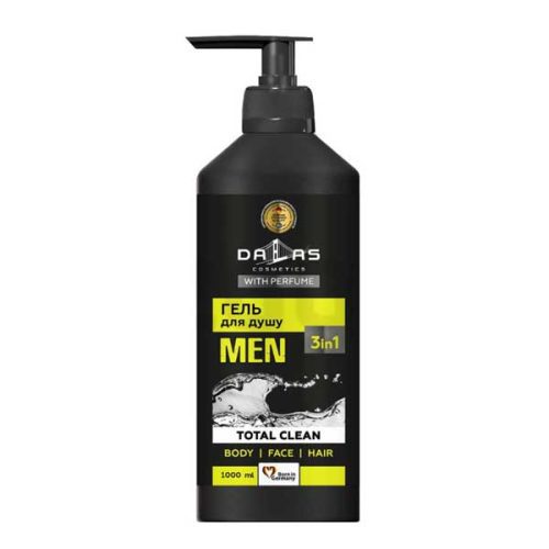 شامپو سر و بدن 3 در 1 مردانه دالاس Dalas مدل Total Clean وزن 1000 گرم