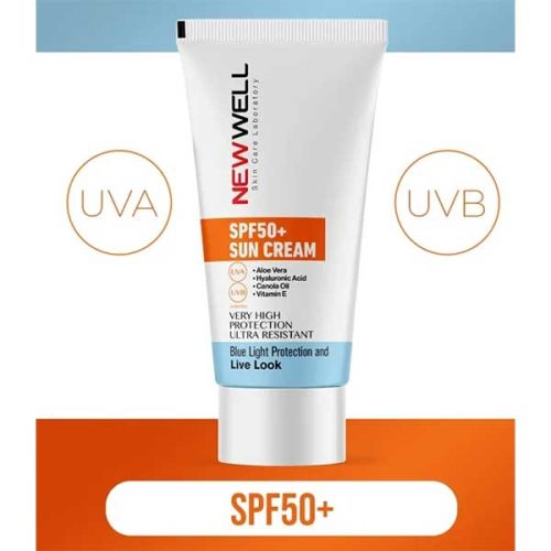 ضد آفتاب نیوول NEWWELL با spf 50 برای انواع پوست حجم 50 میل