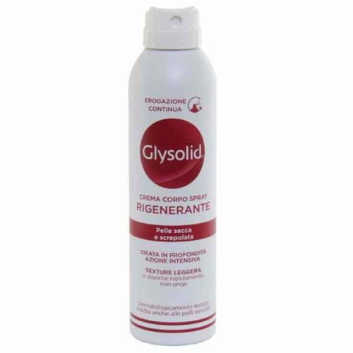 اسپری کرم بدن گلیسولید GLYSOLID مدل RIGENERANTE مغذی و ترمیم کننده پوست حجم 190 میل