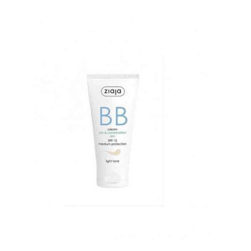 بی بی کرم زیاجا ZIAJA مخصوص پوست های چرب و مختلط SPF15 رنگ بژ روشن حجم 50 میل ر