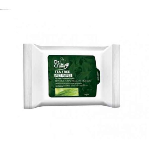 دستمال مرطوب آرایشی درخت چای دکتر سی تونا DR C.TUNA تعداد 20 عددی