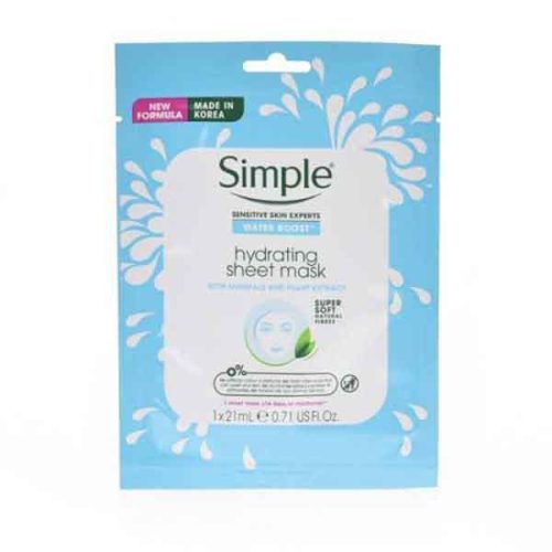 ماسک ورقه ای آبرسان سیمپل SIMPLE مدل WATER BOOST حجم 21 میل