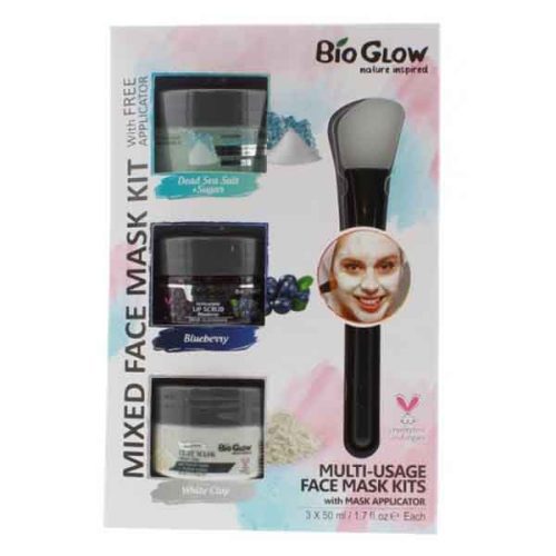 پک 3 عددی ماسک صورت BIO GLOW همراه اپلیکاتور مخصوص حجم هر ماسک 50 میل