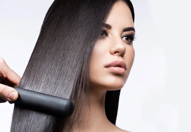 زنی بعد از کراتینه مو