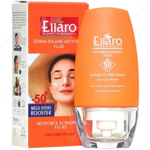 فلوئید ضد آفتاب بی رنگ الارو SPF50 مدل Ultra Light مناسب پوست های چرب و مختلط حجم 50 میلی لیتر