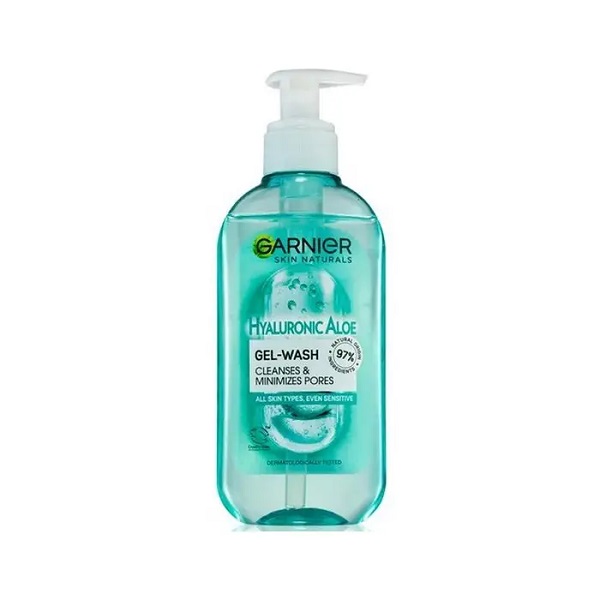Garnier-Skin-Naturals-Hyaluronic-Aloe-Clarifying-Wash ژل شستشوی گارنیر Garnier مدل هیالورونیک اسید و آلوئه ورا حجم 200 میل