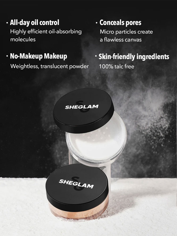 پودر فیکس بدون رنگ شیگلم مدل Baked Glow - رنگ TRANSLUCENT (وزن 5.5 گرم)