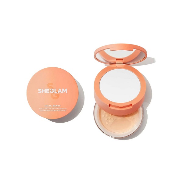 SHEGLAM-INSTA-READY-FACE-UNDER-EYE-SETTING-POWDER-DUO-14-gr-NATURAL-LINEN پودر فیکس کننده آرایش صورت و زیر چشم شیگلم مدل NATURAL LINEN وزن 14 گرم