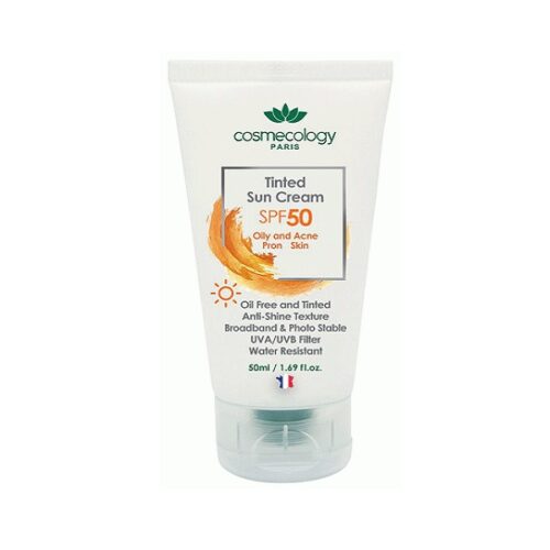 ضد آفتاب رنگی SPF50 فاقد چربی کاسمکولوژی حجم 50 میل