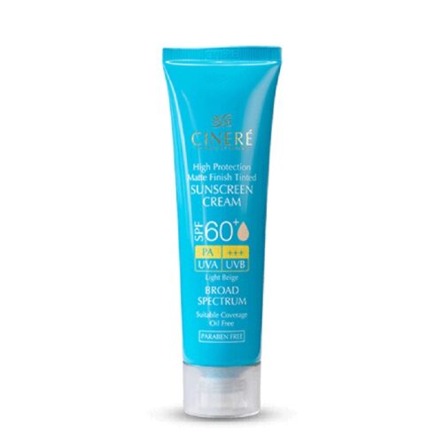 کرم ضد آفتاب +SPF 60 سینره cinere رنگ بژ طبیعی