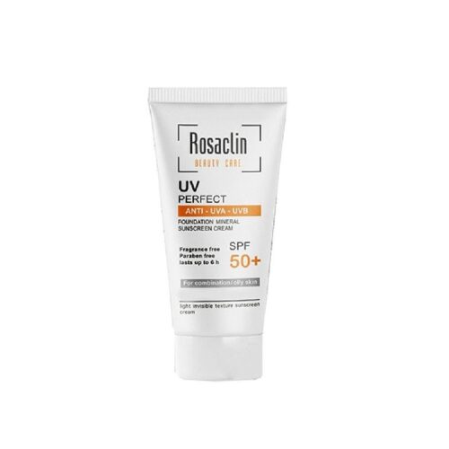 کرم ضدآفتاب SPF 50 بی‌رنگ رزاکلین Rosaclin پوست چرب حجم 40 میل