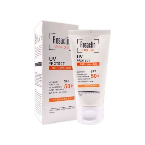 کرم ضدآفتاب SPF 50 بی‌رنگ رزاکلین Rosaclin پوست خشک حجم 40 میل