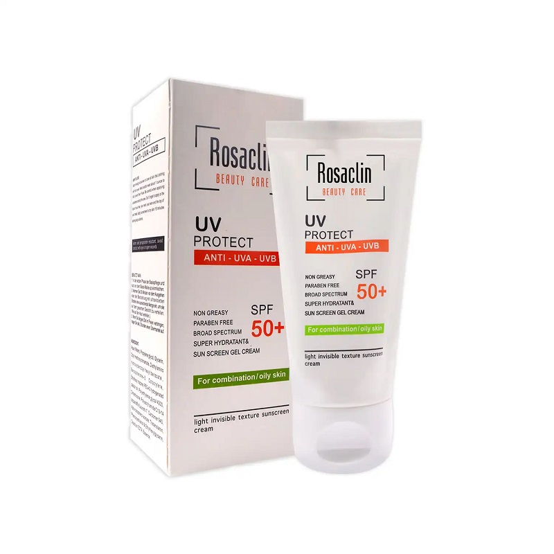 کرم ضدآفتاب SPF 50 بی‌رنگ رزاکلین Rosaclin پوست چرب حجم 40 میل