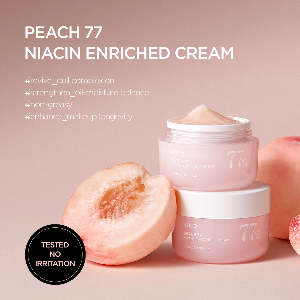 کرم آبرسان و تغذیه کننده نیاسینامید هلو آنوا ANUA Peach 77% Niacin Enriched Cream 50ml 18 کرم آبرسان و تغذیه کننده نیاسینامید هلو آنوا ANUA Peach 77% Niacin Enriched Cream 50ml